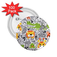 Seamless-pattern-with-wildlife-cartoon 2 25  Buttons (100 Pack)  by uniart180623