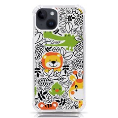 Seamless-pattern-with-wildlife-cartoon Iphone 14 Tpu Uv Print Case by uniart180623