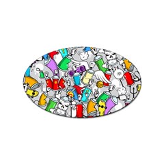 Graffiti-characters-seamless-pattern Sticker Oval (100 Pack) by uniart180623