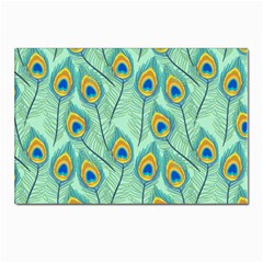 Lovely-peacock-feather-pattern-with-flat-design Postcard 4 x 6  (pkg Of 10) by uniart180623