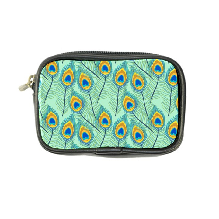 Lovely-peacock-feather-pattern-with-flat-design Coin Purse