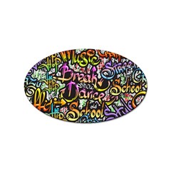 Graffiti-word-seamless-pattern Sticker (oval) by uniart180623