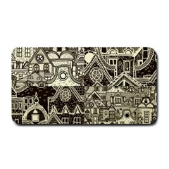 Four-hand-drawn-city-patterns Medium Bar Mat by uniart180623