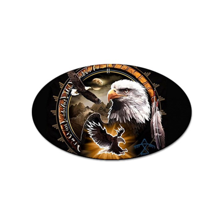 Eagle Dreamcatcher Art Bird Native American Sticker (Oval)