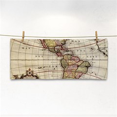 Vintage World Map Old  Globe Antique America Hand Towel by uniart180623