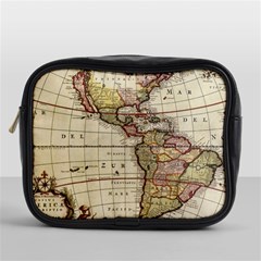 Vintage World Map Old  Globe Antique America Mini Toiletries Bag (one Side) by uniart180623