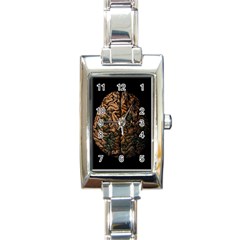 Always On My Mind Brain Map Vintage Rectangle Italian Charm Watch by uniart180623