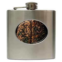 Always On My Mind Brain Map Vintage Hip Flask (6 Oz) by uniart180623