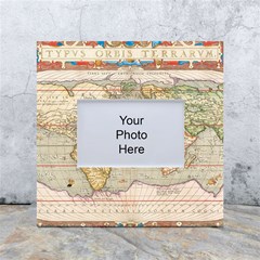 Old World Map Of Continents The Earth Vintage Retro White Box Photo Frame 4  X 6  by uniart180623