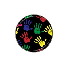 Handprints-hand-print-colourful Hat Clip Ball Marker (4 Pack) by uniart180623