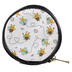 Bee Art Pattern Design Wallpaper Background Print Mini Makeup Bag by uniart180623