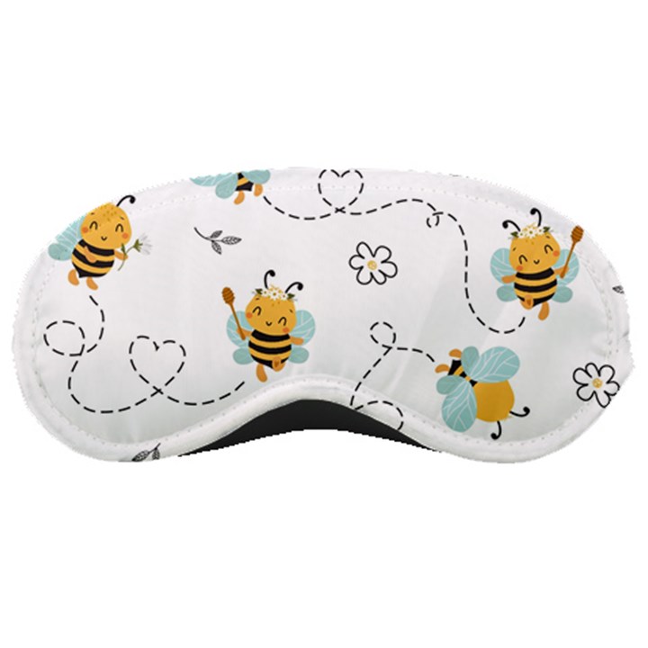 Bee Art Pattern Design Wallpaper Background Print Sleeping Mask