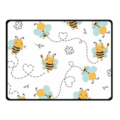 Bee Art Pattern Design Wallpaper Background Print Fleece Blanket (small) by uniart180623