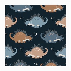 Dino Art Pattern Design Wallpaper Background Medium Glasses Cloth (2 Sides) by uniart180623