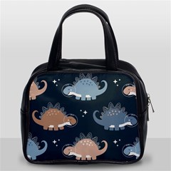 Dino Art Pattern Design Wallpaper Background Classic Handbag (two Sides) by uniart180623