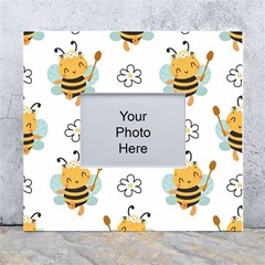 Art Bee Pattern Design Wallpaper Background White Wall Photo Frame 5  X 7  by uniart180623