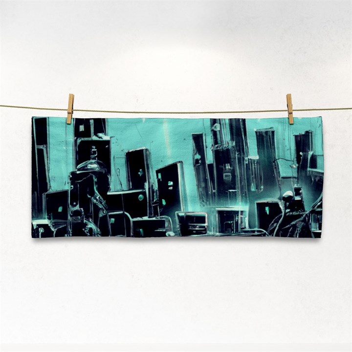 Buildings City Urban Destruction Background Hand Towel