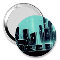 Buildings City Urban Destruction Background 3  Handbag Mirrors by uniart180623