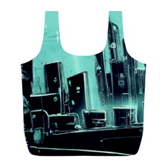 Buildings City Urban Destruction Background Full Print Recycle Bag (l) by uniart180623