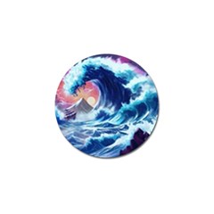 Storm Tsunami Waves Ocean Sea Nautical Nature Golf Ball Marker (10 Pack) by uniart180623