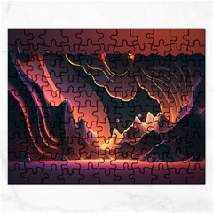 Fire Flame Burn Hot Heat Light Burning Orange Rectangular Jigsaw Puzzl by uniart180623