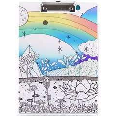 Rainbow Fun Cute Minimal Doodle Drawing Arts A4 Acrylic Clipboard by uniart180623