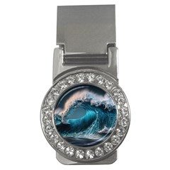 Tsunami Waves Ocean Sea Water Rough Seas Money Clips (cz)  by uniart180623