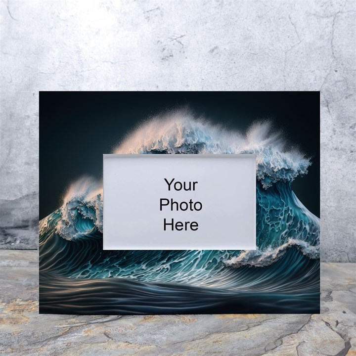 Tsunami Waves Ocean Sea Water Rough Seas White Tabletop Photo Frame 4 x6 