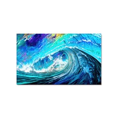 Tsunami Waves Ocean Sea Nautical Nature Water Painting Sticker Rectangular (100 Pack) by uniart180623