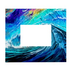 Tsunami Waves Ocean Sea Nautical Nature Water Painting White Wall Photo Frame 5  X 7  by uniart180623