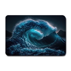 Tsunami Waves Ocean Sea Water Rough Seas Small Doormat by uniart180623