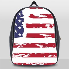 Flag Usa Unite Stated America School Bag (xl) by uniart180623