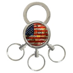 Usa Flag United States 3-ring Key Chain by uniart180623