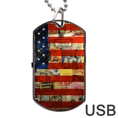 Usa Flag United States Dog Tag Usb Flash (one Side) by uniart180623