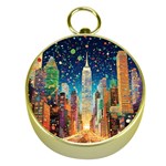 New York Confetti City Usa Gold Compasses Front