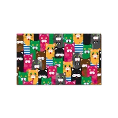 Cat Funny Colorful Pattern Sticker (rectangular) by uniart180623