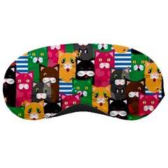 Cat Funny Colorful Pattern Sleeping Mask by uniart180623