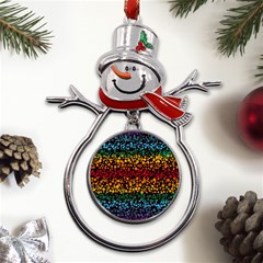 Patterns Rainbow Metal Snowman Ornament by uniart180623