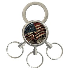 Flag Usa American Flag 3-ring Key Chain by uniart180623