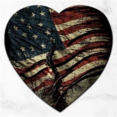 Flag Usa American Flag Jigsaw Puzzle (heart) by uniart180623