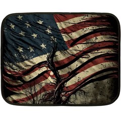 Flag Usa American Flag Two Sides Fleece Blanket (mini) by uniart180623