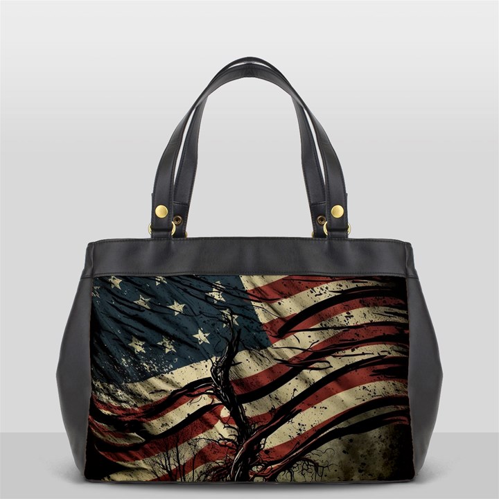 Flag Usa American Flag Oversize Office Handbag (2 Sides)