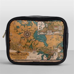 World Map Travel Pattern Architecture Mini Toiletries Bag (one Side) by uniart180623