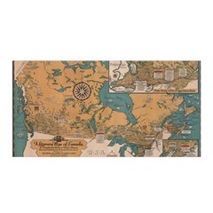 World Map Travel Pattern Architecture Satin Wrap 35  X 70  by uniart180623