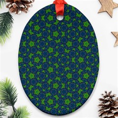 Green Patterns Lines Circles Texture Colorful Ornament (oval) by uniart180623