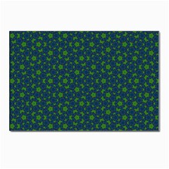 Green Patterns Lines Circles Texture Colorful Postcards 5  X 7  (pkg Of 10) by uniart180623