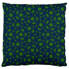 Green Patterns Lines Circles Texture Colorful Large Cushion Case (one Side) by uniart180623