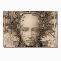 Cyborg Robot Future Drawing Poster Postcards 5  X 7  (pkg Of 10) by Ravend