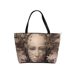 Cyborg Robot Future Drawing Poster Classic Shoulder Handbag by Ravend