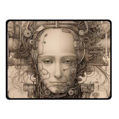 Cyborg Robot Future Drawing Poster Two Sides Fleece Blanket (small) by Ravend